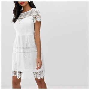 Liquorish Lacey Crochet Open Back Dress